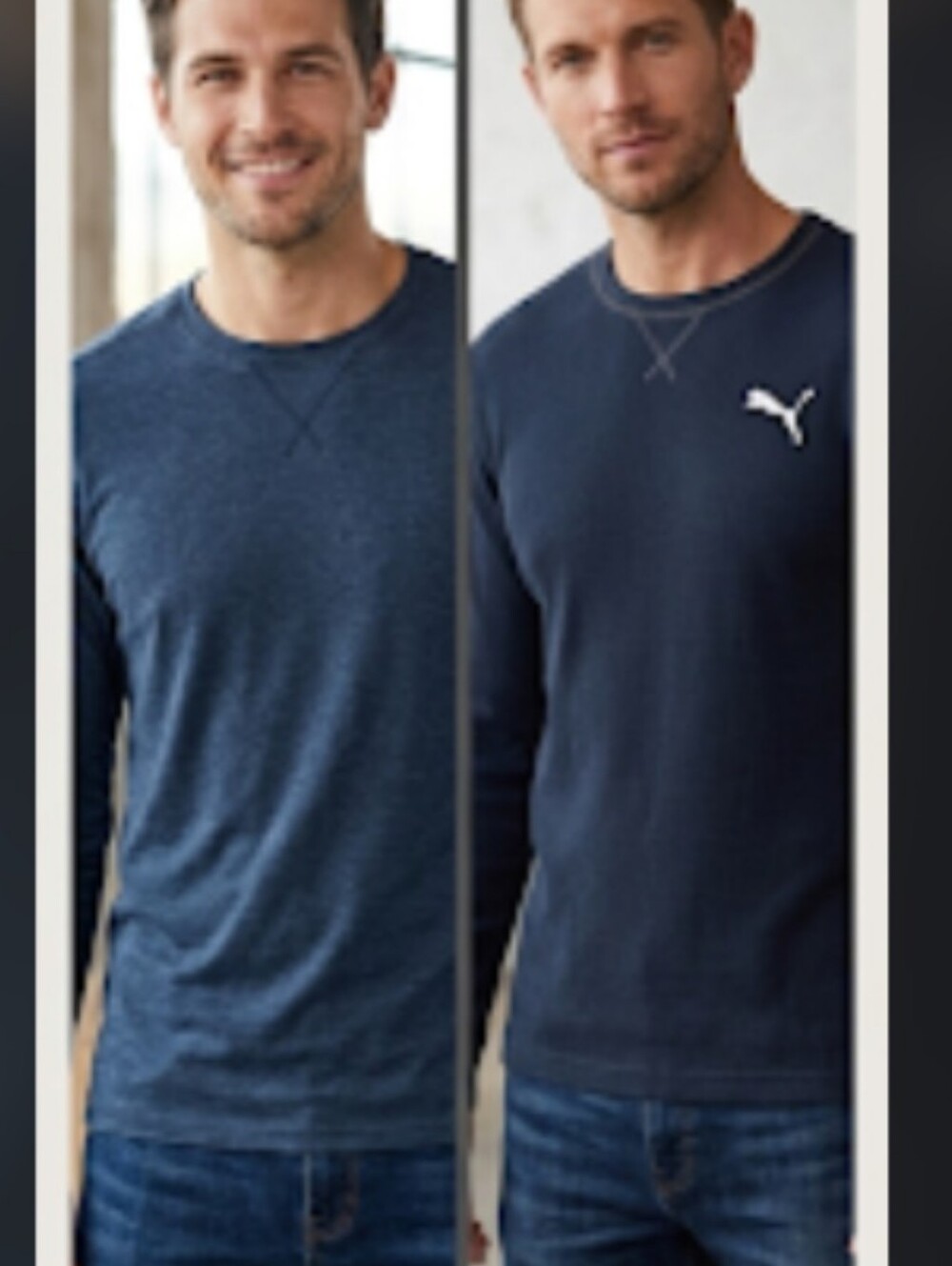 Puma & Rugged Men's Navy Crewnecks XL Bundle  2-pack